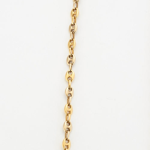 Collier Chaine Grains de café bicolore en or 18K 58 Facettes