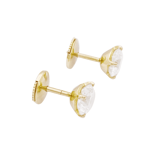 Boucles d'oreilles Puces d'oreille diamant, or jaune. 58 Facettes 34523