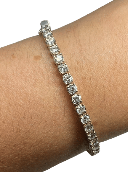 Bracelet bracelet tennis rivière de diamants ned or blanc 58 Facettes