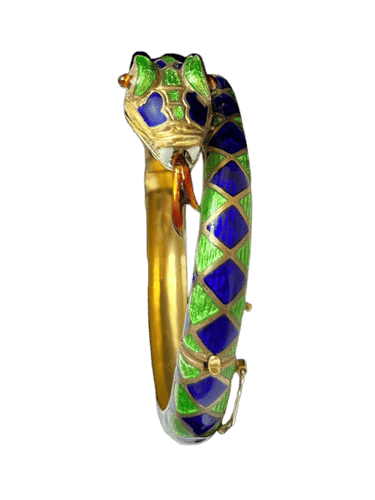 Bracelet Bracelet « Eva » en émail, or jaune et émail des années 1920 58 Facettes