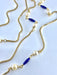 Collier Collier chaine or jaune perles et émail bleu 58 Facettes AB377