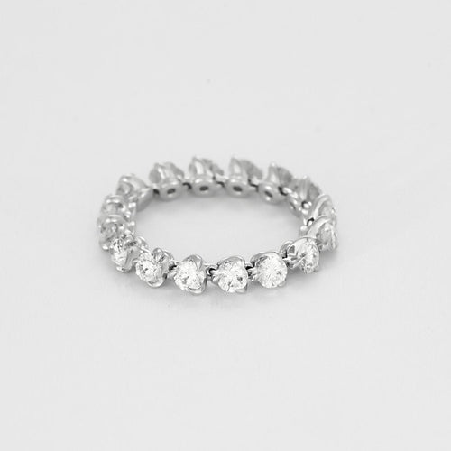 Bague 51 Bague souple en or gris et diamants 58 Facettes JRW0023