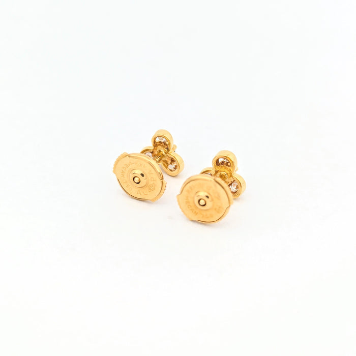 Yellow gold, diamond and sapphire earrings