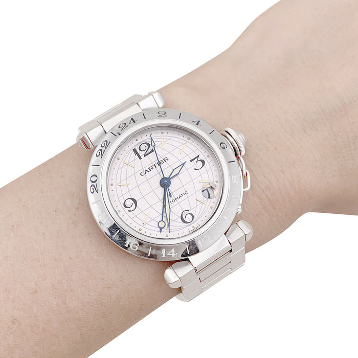 Horloge Cartier "Pasha GMT"-staal.