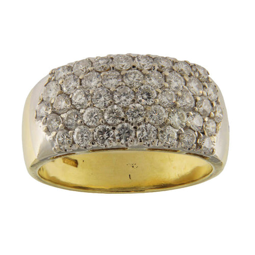Пръстен от жълто злато, инкрустиран с павирани диаманти (1,49 ct) 