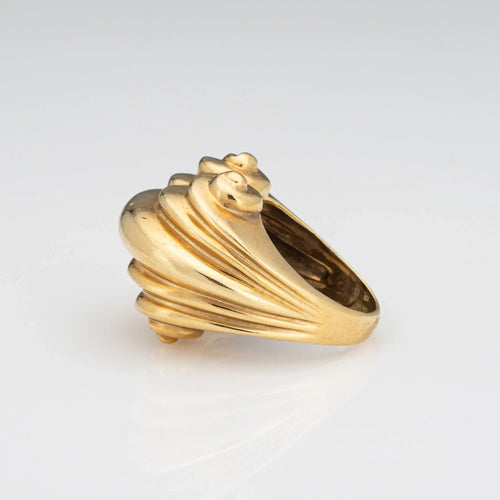 Bague 54 Bague en or cannelée vintage des années 80 58 Facettes G13431