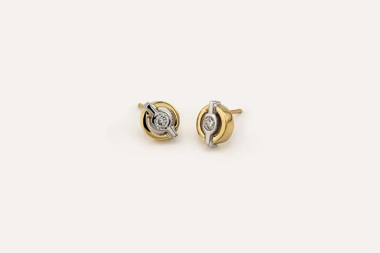 Boucles d'oreilles Oro Bianco Orecchini in oro giallo e oro bianco con diamanti 58 Facettes ORC19