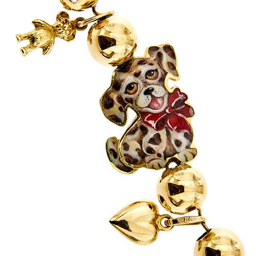 Bracelet Bracelet multi-rangs avec chien en émail 58 Facettes 37279