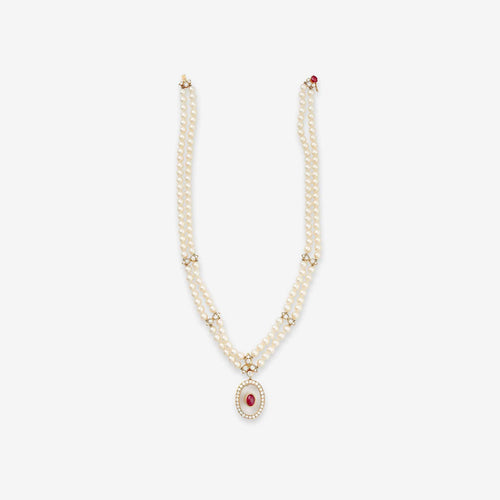 Collier Van Cleef & Arpels - Collier en perles de culture, cristal de roche, rubis et diamants 58 Facettes 22741