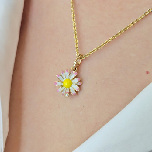 Pendentif Pendentif Dior en or jaune - Fleur émaillée et diamant 58 Facettes 32178