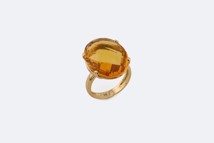 Bague 20 / Oro Giallo Anello in oro giallo con topazio 58 Facettes ANL730