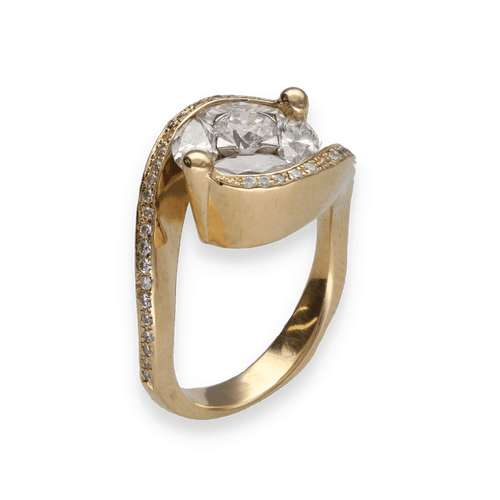 Bague 49 Bague Vangelder – Or Jaune et Gris 18k – Diamants 1.20 ct – Vers 1990 – Taille 49 58 Facettes FB10862