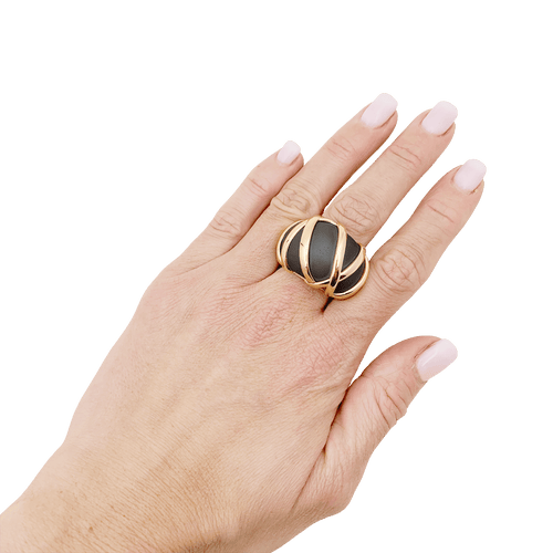 Bague 56 Bague Pomellato "Titanio" or rose, titane. 58 Facettes 34336