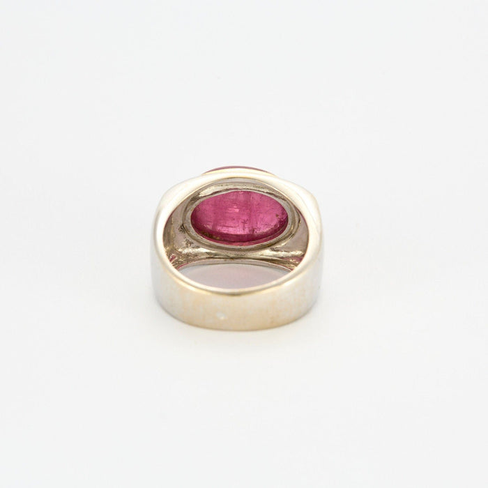 Anillo de turmalina rosa en oro amarillo y blanco