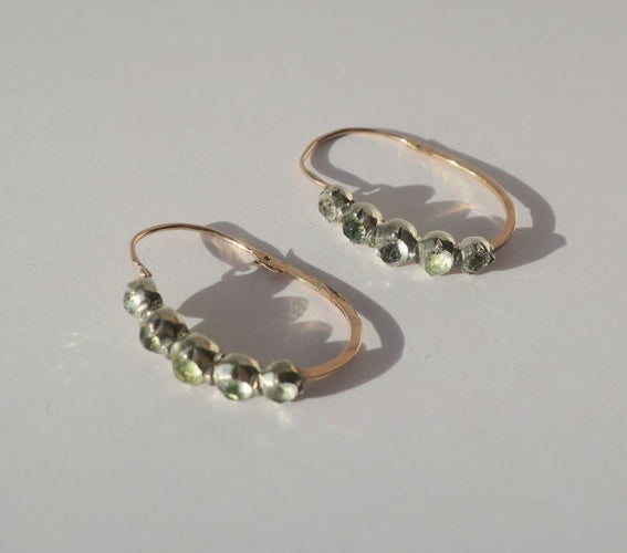 Boucles d'oreilles Boucles d’oreilles Poissardes 1798-1809 Pierres facettées or rose et argent 58 Facettes