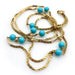 Collier Collier 36 stations en perles turquoise dorées 58 Facettes