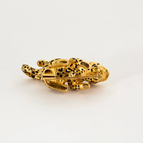 Broche Broche Panthère en or jaune et émail 58 Facettes LAN1233