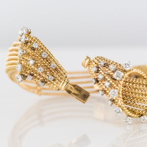 Bracelet Bracelet fils d'or et diamants 58 Facettes 19-623