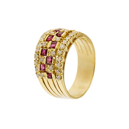 Bague 62 Bague avec rubis et diamants 58 Facettes 37409