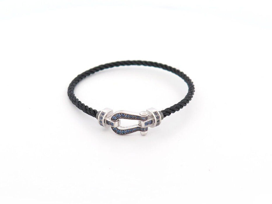 pulsera FRED force 10 mm oro blanco y zafiros