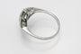 Bague 57 Bague en platine de style Art déco avec émeraudes et diamants 58 Facettes 10519