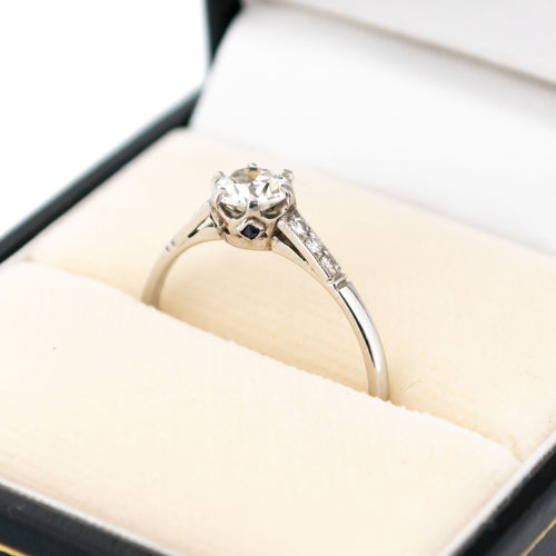 Bague 55 Diamond Sapphire Platinum Solitaire 58 Facettes 373E6EC83FDC495992EAD2778E11E290