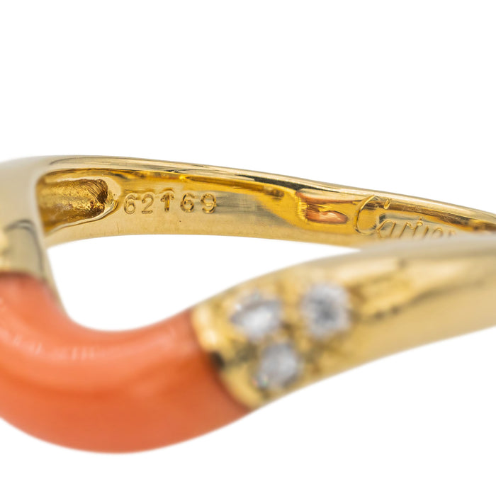 Cartier Anillo Coral Oro Amarillo