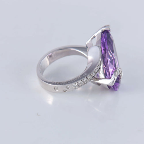 Bague 53 Marco Molinario - Bague Améthyste Diamants 58 Facettes AB14
