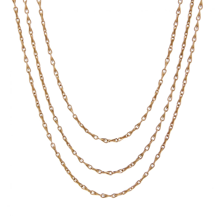 Antique yellow gold sautoir chain