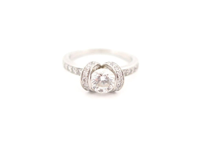 Bague 48 bague TIFFANY & CO ribbon or blanc diamants 0.88ct 58 Facettes 258788