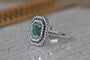 Bague 54 Antique emerald diamond ring 58 Facettes