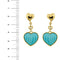 Boucles d'oreilles DAMIANI - Boucles d'oreilles en forme de cœur avec diamants et turquoises 58 Facettes 37515