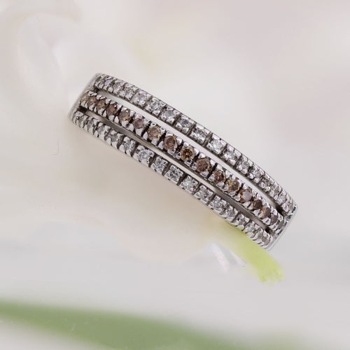 Bague 52 Bague jonc triple rang diamants 58 Facettes 20-040