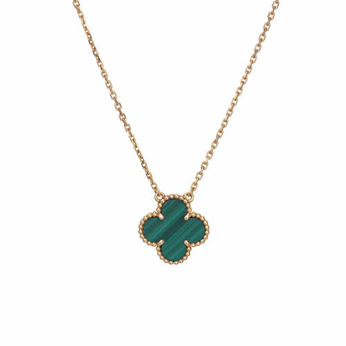Collier Van Cleef & Arpels - Collier Vintage Alhambra Or Jaune Malachite 58 Facettes