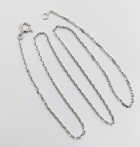 Chaîne vintage or blanc maille forçat 58 Facettes A06230