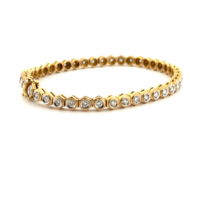 Rivière bracelet in yellow gold and diamonds