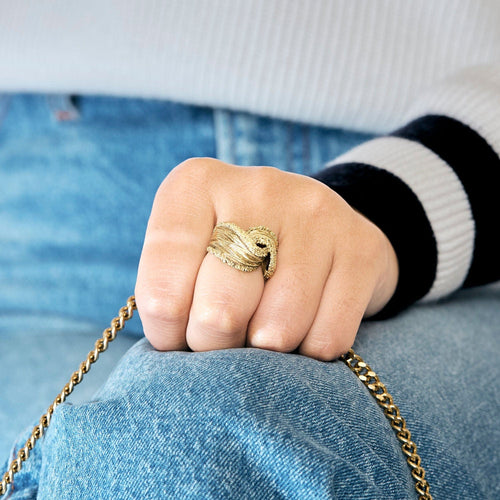 Bague 56 Bague Noeud Vintage or jaune 58 Facettes CHAL04512