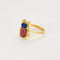 Bague 51 Bague or jaune à motif de scarabé, lapis lazuli et rhodonite 58 Facettes MON08662
