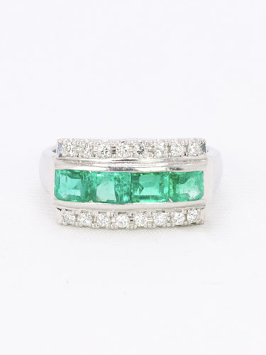 Bague 50 Bague vintage émeraudes diamants 58 Facettes 1131.3