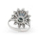Bague Bague contour en or blanc avec saphir 2,98 ct et diamants 58 Facettes