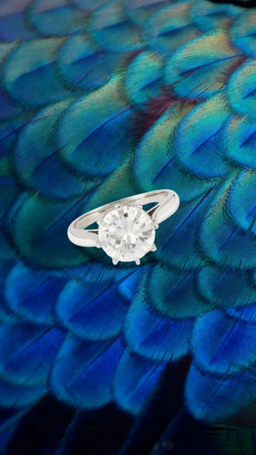 Bague 52 Bague Solitaire platine, or gris, diamant 2.40 cts (Certificat) 58 Facettes BD203