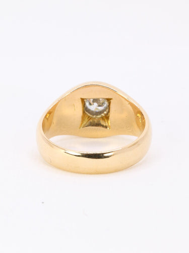 Bague 60 Bague jonc vintage or jaune diamant rond 0,5 carat 58 Facettes 1087.25