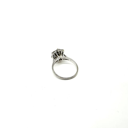 Bague Bague or blanc et diamants 58 Facettes