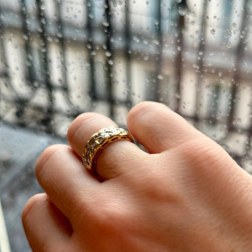 Bague 53 Bague épi or jaune diamants 58 Facettes REF24093-256