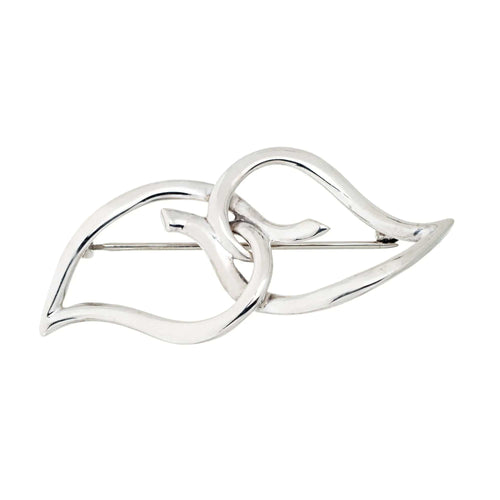 Broche TIFFANY & CO. - broche à deux feuilles en argent sterling 58 Facettes G13509