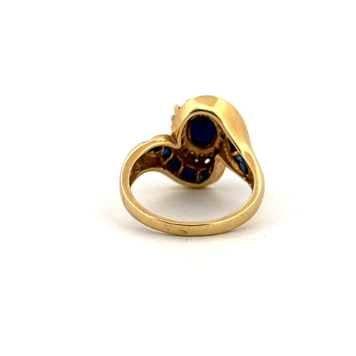 Bague Bague or jaune saphirs diamants 58 Facettes 83-GS38394-2