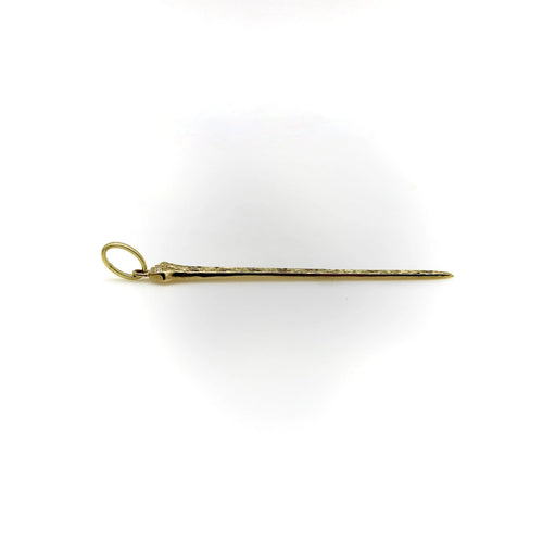 Pendentif Pendentif clou porte-bonheur gravé or diamants 58 Facettes