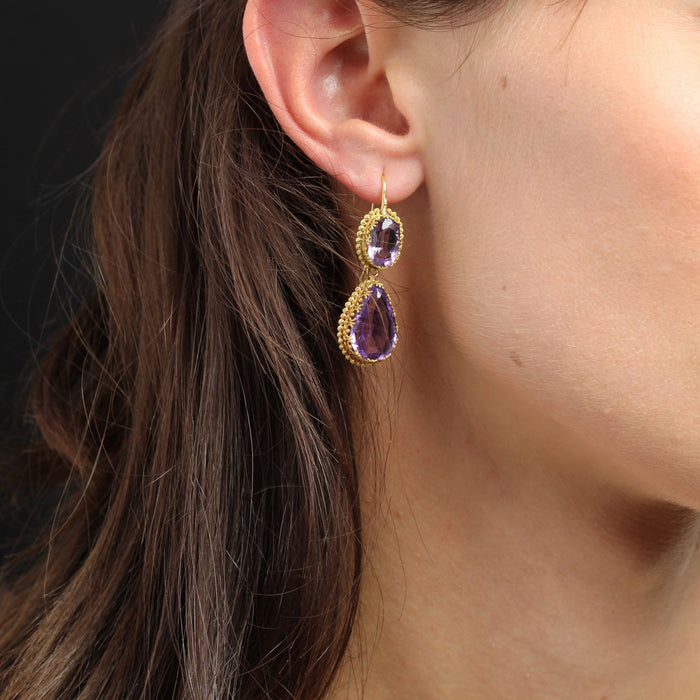 Antique gold and amethyst earrings