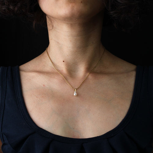 Pendentif Pendentif duo perles de culture or jaune 58 Facettes 03-042