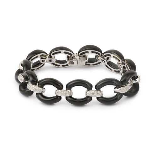 Bracelet Bracelet or gris, diamants, céramique 58 Facettes BRA106